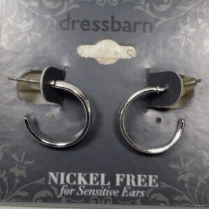 2/$30 Silver tone Small Open Hoop Earrings - 0.6-in - Women's Fashion Jewelry